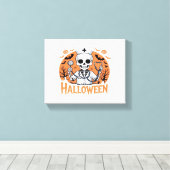 Halloween Nurse skeleton Essential T-Shirt_1 Canvas Afdruk (Insitu (Houten vloer))