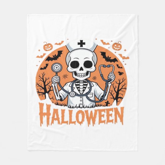 Halloween Nurse skeleton Essential T-Shirt_1 Fleece Deken (Voorkant)