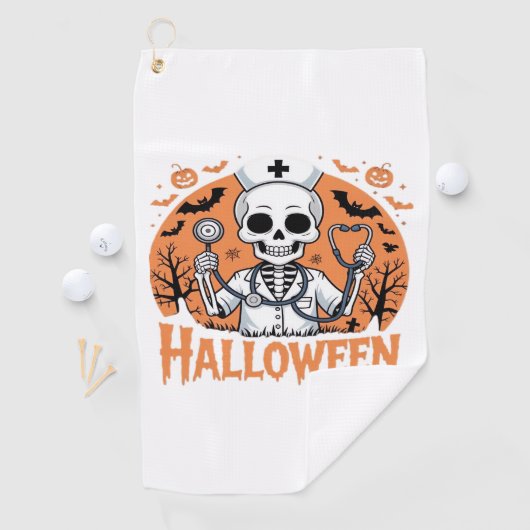 Halloween Nurse skeleton Essential T-Shirt_1 Golfhanddoek (Insitu)