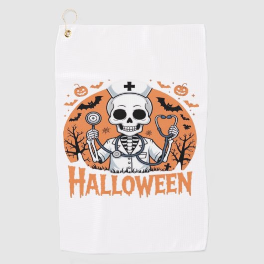 Halloween Nurse skeleton Essential T-Shirt_1 Golfhanddoek (Voorkant)