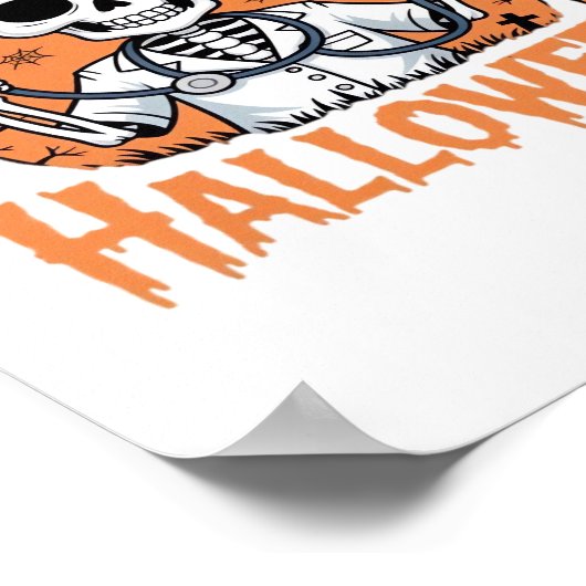 Halloween Nurse skeleton Essential T-Shirt_1 Poster (Hoek)