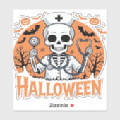 Halloween Nurse skeleton Essential T-Shirt_1 Sticker (Vel)