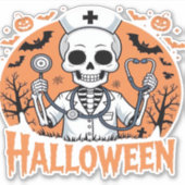 Halloween Nurse skeleton Essential T-Shirt_1 Sticker (Voorkant)