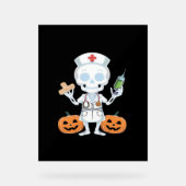 Halloween Nurse Skeleton Essential T-shirt Acryl Bord (Voorkant)