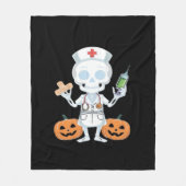 Halloween Nurse Skeleton Essential T-shirt Fleece Deken (Voorkant)