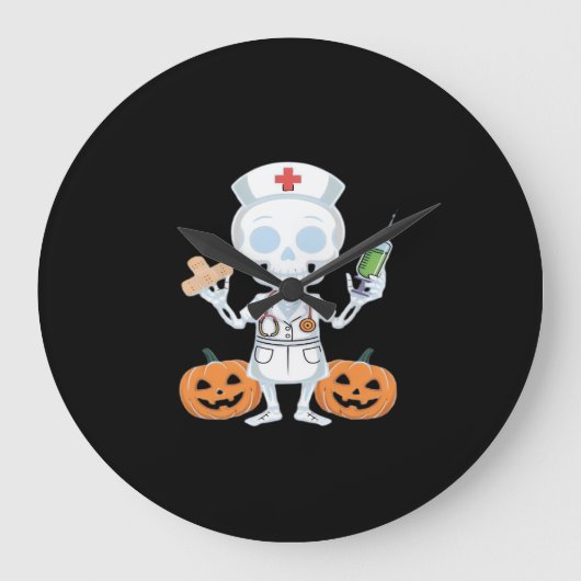 Halloween Nurse Skeleton Essential T-shirt Grote Klok (Voorkant)