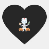Halloween Nurse Skeleton Essential T-shirt Hart Sticker (Voorkant)
