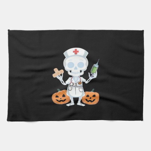 Halloween Nurse Skeleton Essential T-shirt Theedoek (Horizontaal)