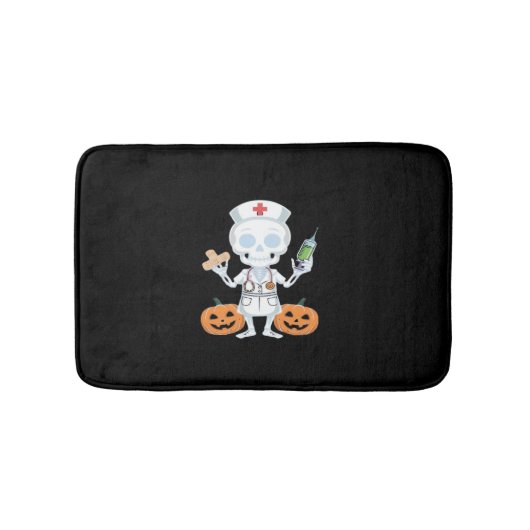 Halloween Nurse Skeleton Funny Joke Essential T-SH Badmat (Voorkant)