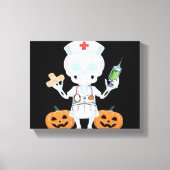 Halloween Nurse Skeleton Funny Joke Essential T-SH Canvas Afdruk (Voorkant)