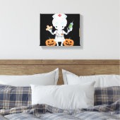 Halloween Nurse Skeleton Funny Joke Essential T-SH Canvas Afdruk (Insitu (Slaapkamer))