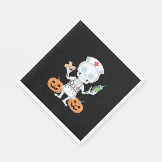 Halloween Nurse Skeleton Funny Joke Essential T-SH Servet (Hoek)