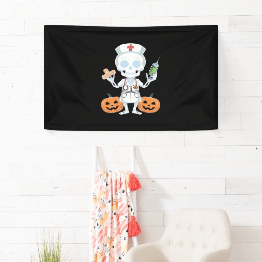 Halloween Nurse Skeleton Funny Joke Essential T-SH Spandoek (Insitu)