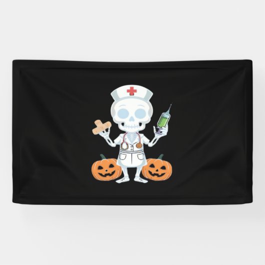 Halloween Nurse Skeleton Funny Joke Essential T-SH Spandoek (Horizontaal)