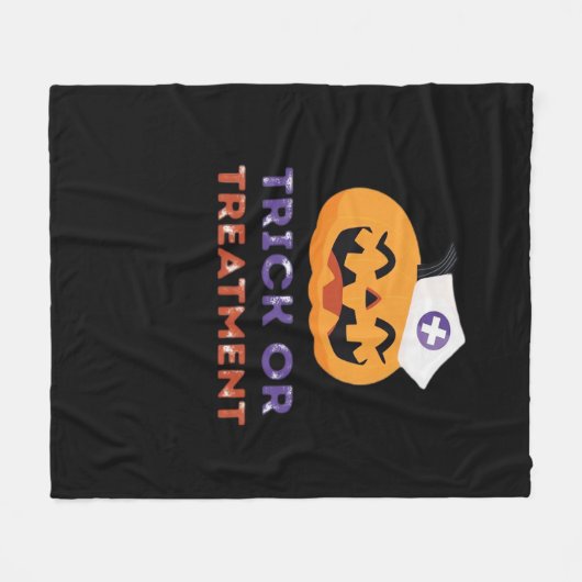Halloween Nurse Trick of Treatment Classic T-Shirt Fleece Deken (Voorkant (Horizontaal))