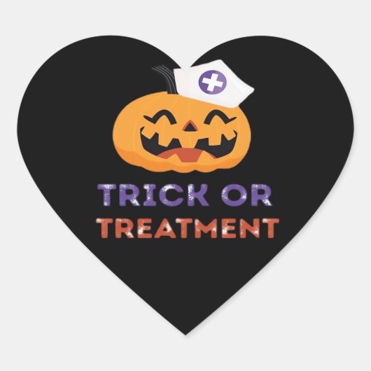 Halloween Nurse Trick of Treatment Classic T-Shirt Hart Sticker (Voorkant)