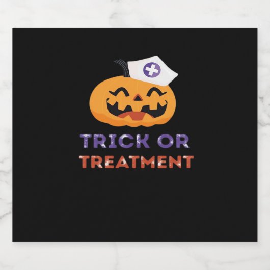 Halloween Nurse Trick of Treatment Classic T-Shirt Sparkling Wijnetiket (Enkel label)