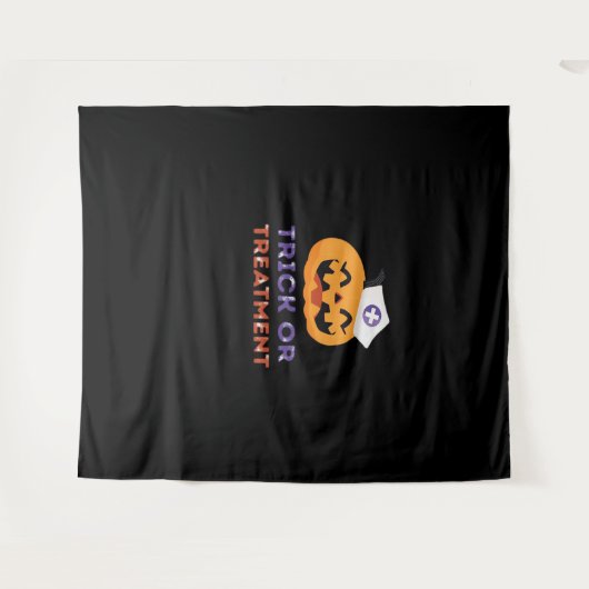 Halloween Nurse Trick of Treatment Classic T-Shirt Wandkleed (Voorkant (horizontaal))