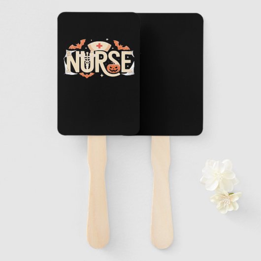 Halloween Nurse Typography � Spooky Medical Design Handwaaier (Voorkant en achterkant)