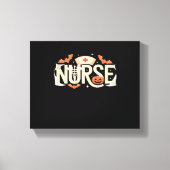 Halloween Nurse Typography - Spooky medisch ontwer Canvas Afdruk (Voorkant)