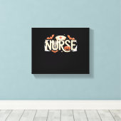 Halloween Nurse Typography - Spooky medisch ontwer Canvas Afdruk (Insitu (Houten vloer))