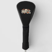 Halloween Nurse Typography - Spooky medisch ontwer Golfheadcover (Voorkant)
