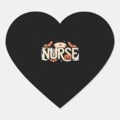 Halloween Nurse Typography - Spooky medisch ontwer Hart Sticker (Voorkant)