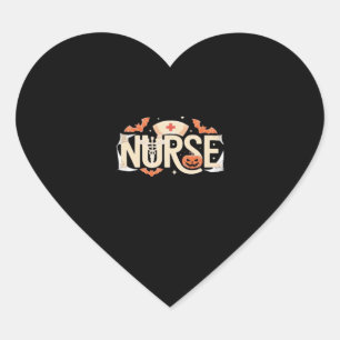 Halloween Nurse Typography - Spooky medisch ontwer Hart Sticker