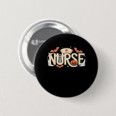 Halloween Nurse Typography - Spooky medisch ontwer Ronde Button 5,7 Cm (Voorkant /achterkant)