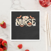 Halloween Nurse Typography - Spooky medisch ontwer Servet (Insitu)