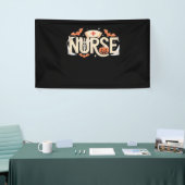 Halloween Nurse Typography - Spooky medisch ontwer Spandoek (Beurs)