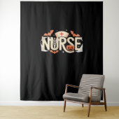 Halloween Nurse Typography - Spooky medisch ontwer Wandkleed (In situ)