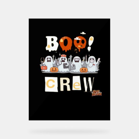 Halloween Nurses Boo Crew Classic T-shirt Acryl Bord (Voorkant)