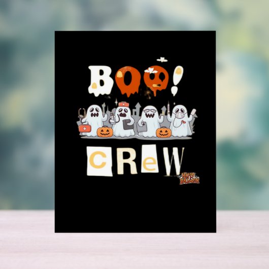 Halloween Nurses Boo Crew Classic T-shirt Acryl Bord (Neutraal)