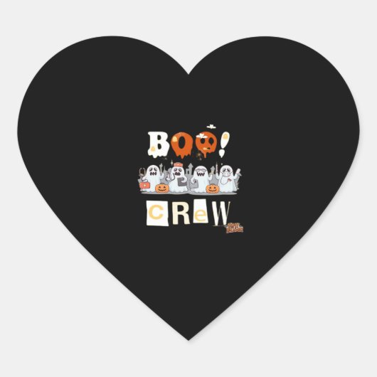 Halloween Nurses Boo Crew Classic T-shirt Hart Sticker (Voorkant)
