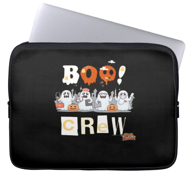 Halloween Nurses Boo Crew Classic T-shirt Laptop Sleeve (Voorkant)