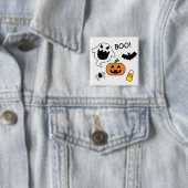 Halloween-objecten Vierkante Button 5,1 Cm (In situ)