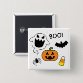 Halloween-objecten Vierkante Button 5,1 Cm (Voorkant /achterkant)