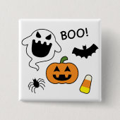 Halloween-objecten Vierkante Button 5,1 Cm (Voorkant)