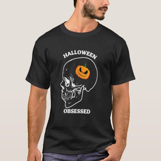 Halloween Obsessed Pumpkin Apparel T-shirt (Voorkant)