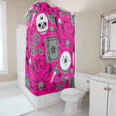 halloween occult magical mystical esoteric pink douchegordijn (In situ)