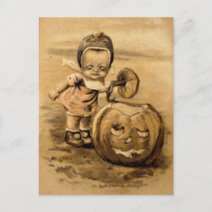 Halloween Ochtend (Vintage Halloween Kaart) Briefkaart