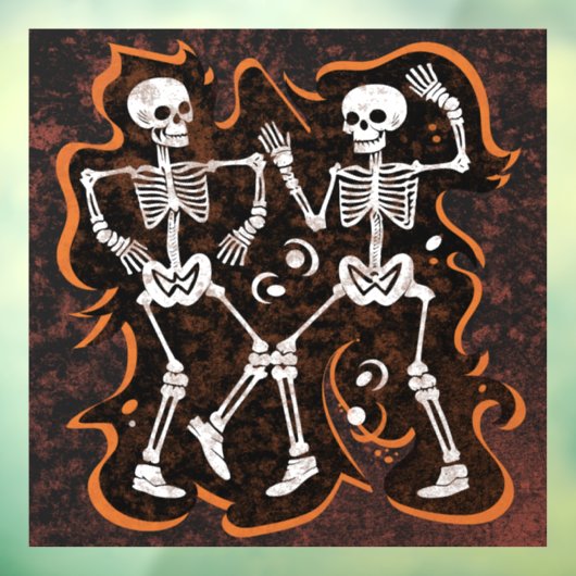 Halloween of Day of the Dead Dancing Skeletons Raamsticker (Vel 3)