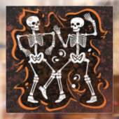 Halloween of Day of the Dead Dancing Skeletons Raamsticker (Vel 2)