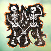 Halloween of Day of the Dead Dancing Skeletons Raamsticker (Vel 3)