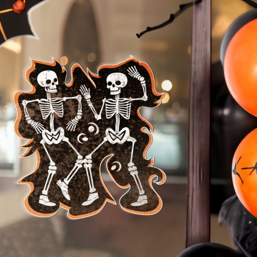 Halloween of Day of the Dead Dancing Skeletons Raamsticker