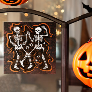Halloween of Day of the Dead Dancing Skeletons Raamsticker