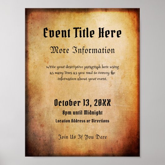 Halloween of Gothic Moody Ancient Style Event Poster (Voorkant)