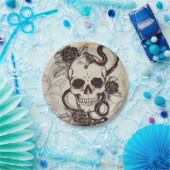 Halloween of huwelijksplaats instelling schedel we papieren bordje (Feest)