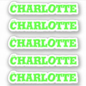 Halloween Ogen | Neon Groene Naam Sticker (Voorkant)